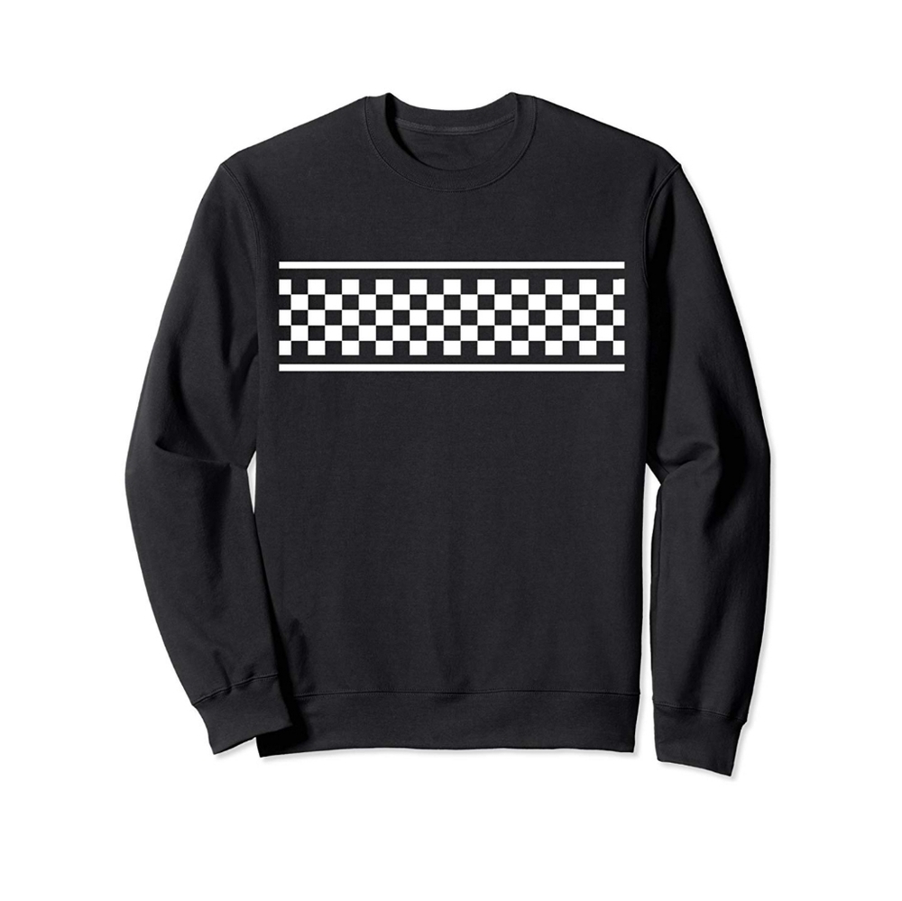 White Checkerboard  Sweatshirt